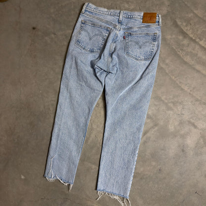 Levi's Premium 501 Jeans Womens 31x28 Light Wash Raw Hem