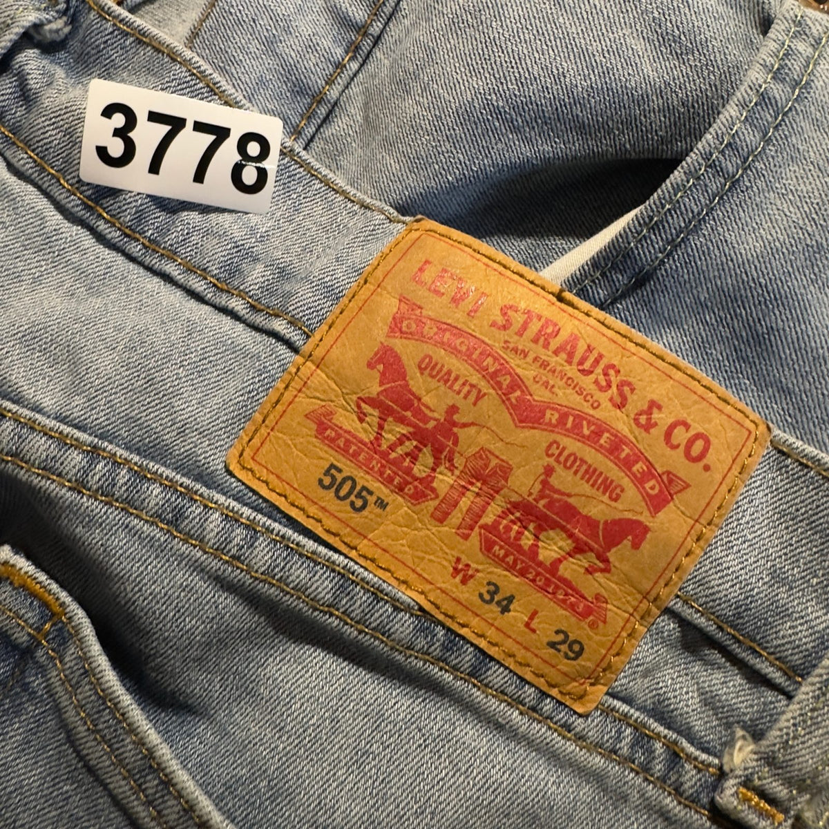 Levi's 505 Regular Jeans Mens 34x29 Light Wash Classic