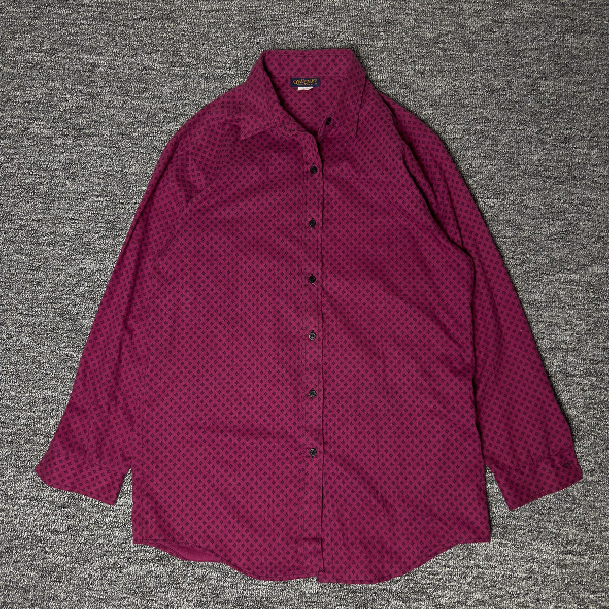 Dee Cee Medallion Print Shirt Mens M Burgundy Casual