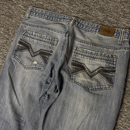 Urban Up Bootcut Jeans Mens 34x32 Blue Distressed Baggy Y2K