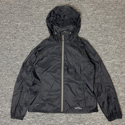 Eddie Bauer Windbreaker Womens M Black Hooded Gorpcore