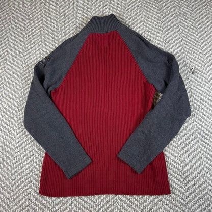 Vintage Nautica Jeans Co Quarter Zip Sweater Men M RIbbed