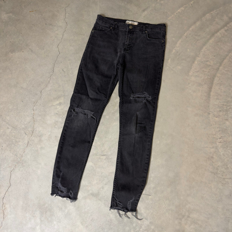 Free People Distressed Skinny Jeans Womens 27 Washed Black