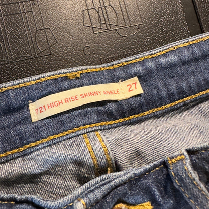 Levi's 721 High Rise Skinny Ankle Jeans Womens 27 Dark Blue