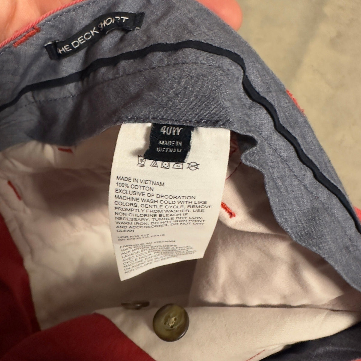 Nautica The Deck Short Mens 40 Red Cotton Chino Baggy Preppy