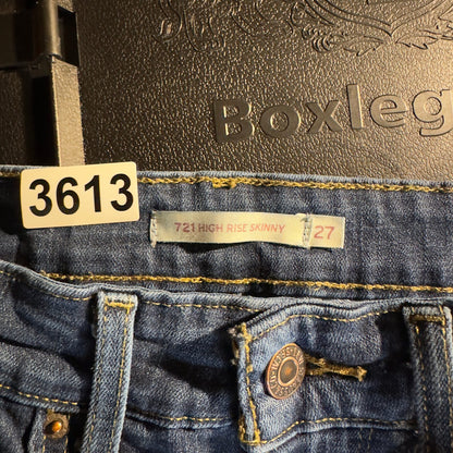 Levi's 721 High Rise Skinny Jeans Womens 27x28 Blue