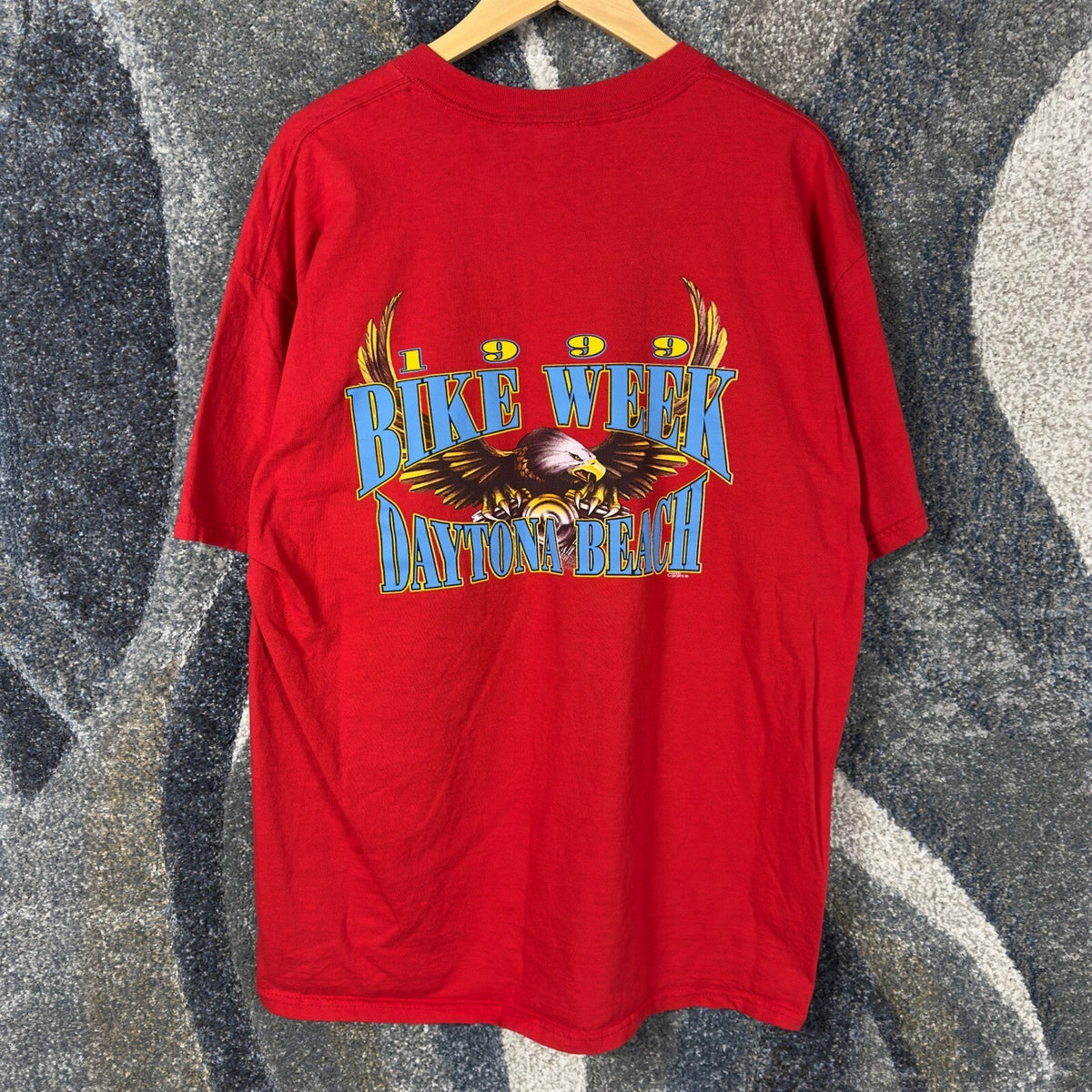 Vintage 1999 Daytona Bike Week T-Shirt Mens XL Red Eagle 90s