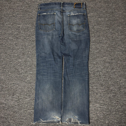 Y2K American Eagle Bootcut Jeans Mens 34x34 Distressed
