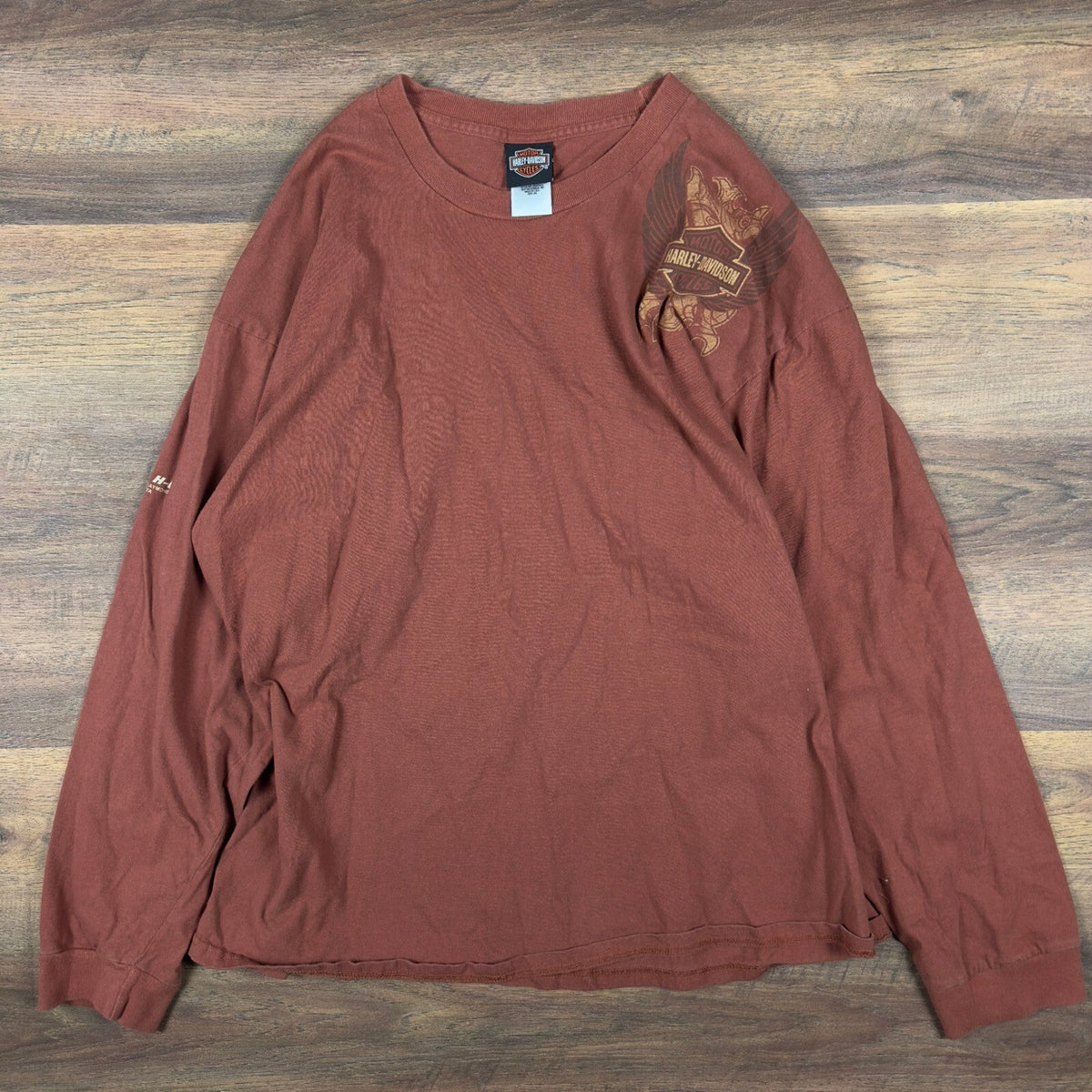 Vintage Harley-Davidson Long Sleeve T-Shirt Mens XL Rust