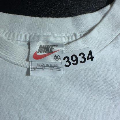 Vintage Nike Air Swoosh Box Logo Tee Mens XL White