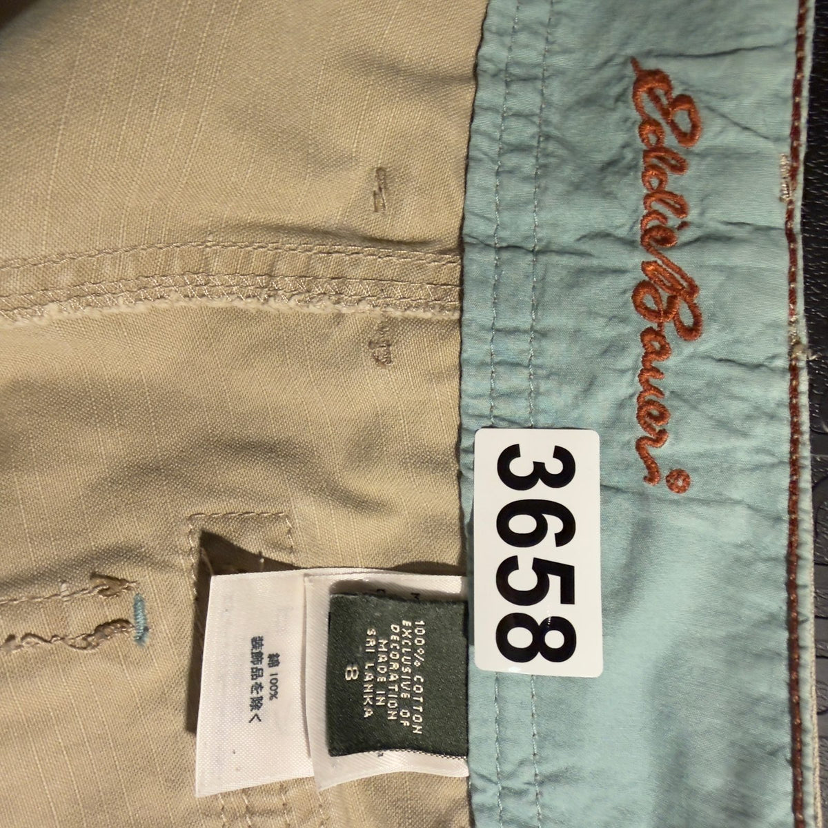 Eddie Bauer Capri Cargo Pants Womens 8 Beige Cotton
