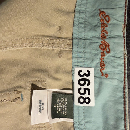 Eddie Bauer Capri Cargo Pants Womens 8 Beige Cotton