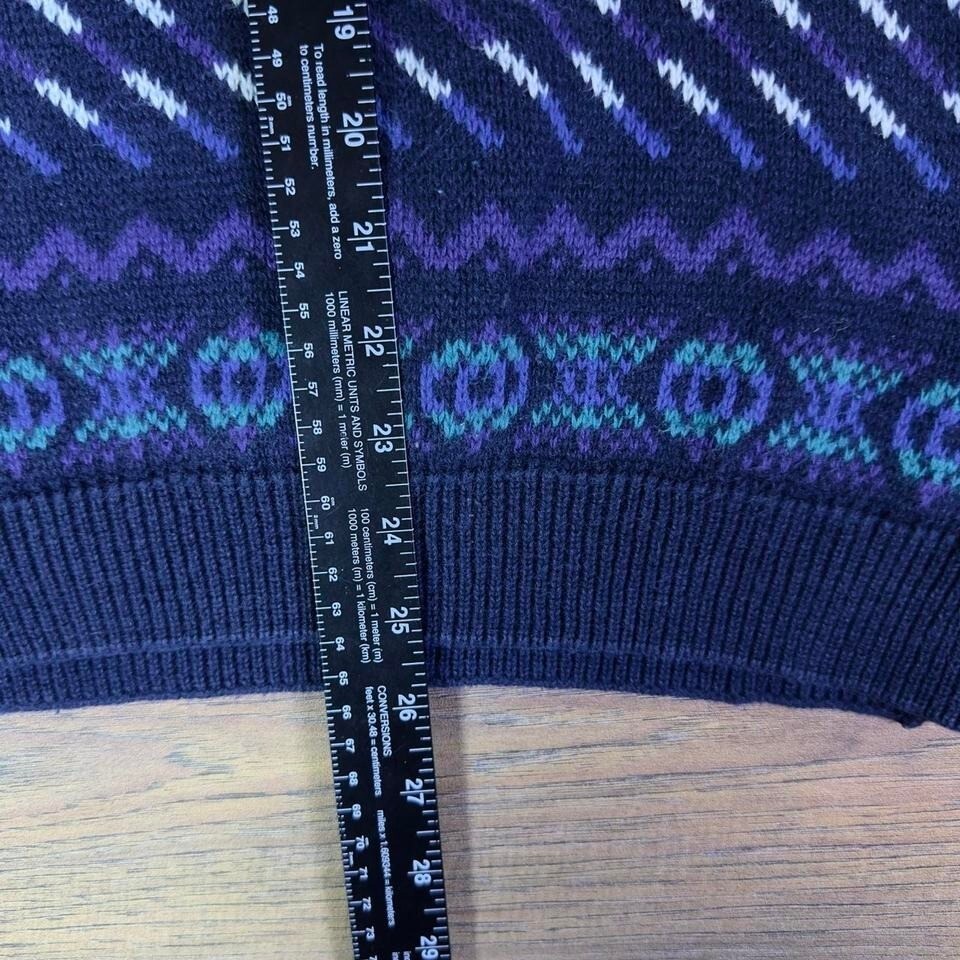 Free Fall Patterned Knit Sweater Men's M Navy Blue Crewneck