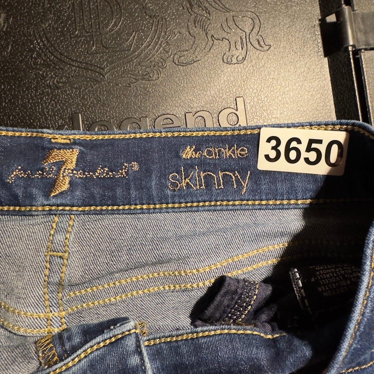 7FAM The Ankle Skinny Jeans Womens 27 Dark Wash