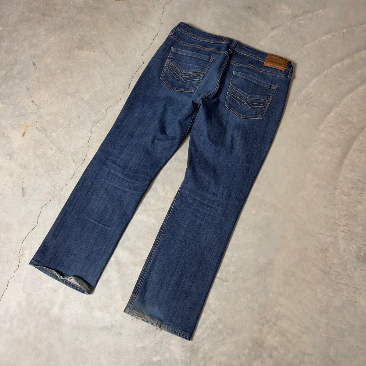 Seven7 Straight Leg Jeans Mens 34x31 Medium Wash Blue Baggy