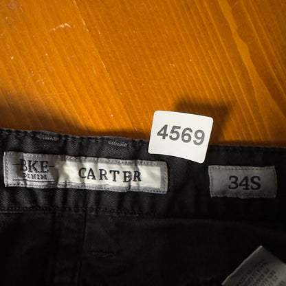 BKE Carter Mens Jeans 34S Black Wash Straight Classic Y2K