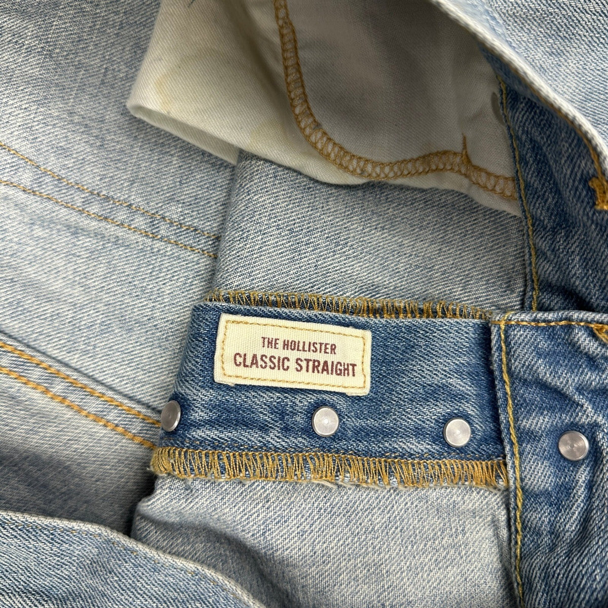 Hollister Classic Straight Jeans Mens 36x34 Light Wash Denim