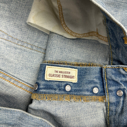 Hollister Classic Straight Jeans Mens 36x34 Light Wash Denim