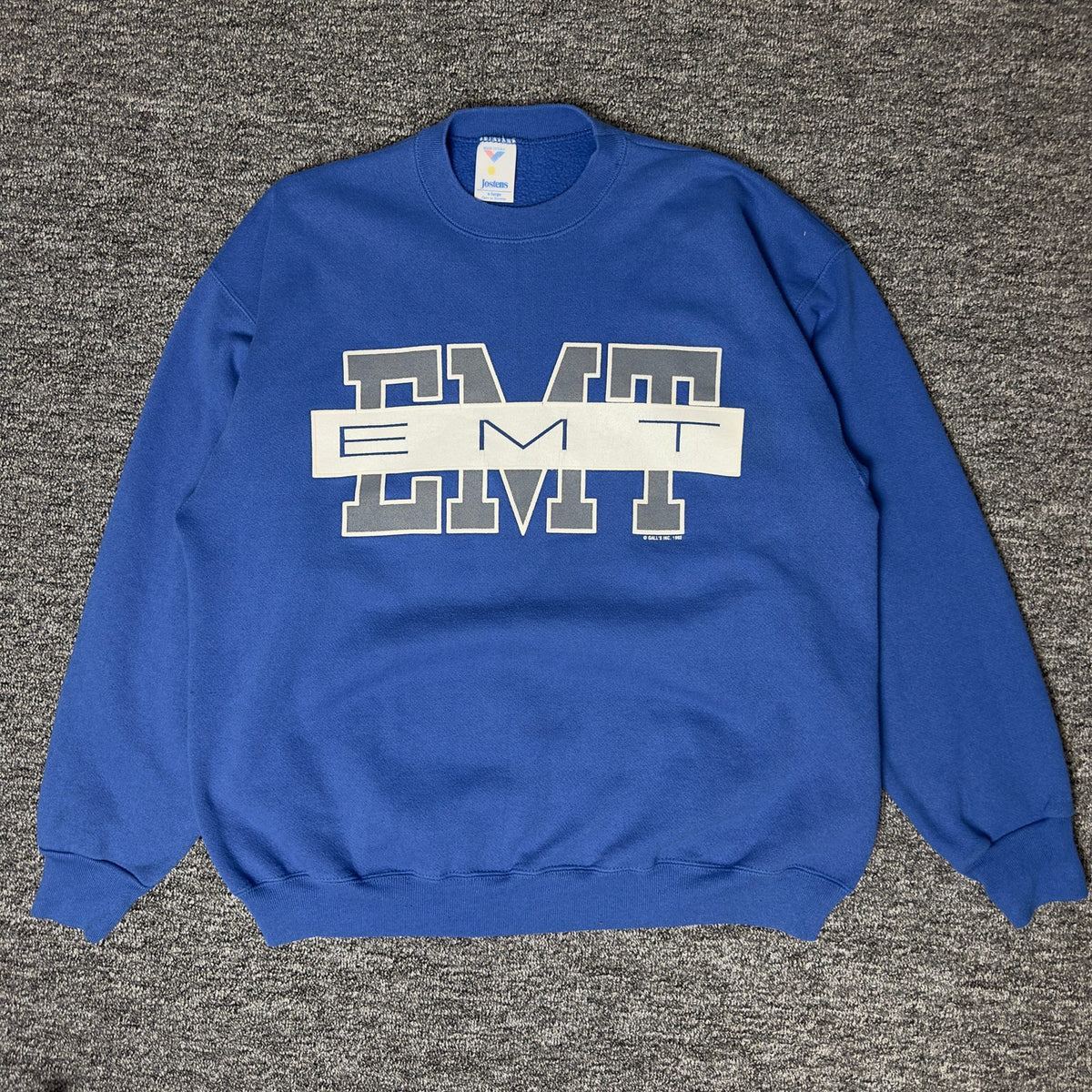 Vintage 1992 EMT Jostens Crewneck Sweatshirt XL Blue