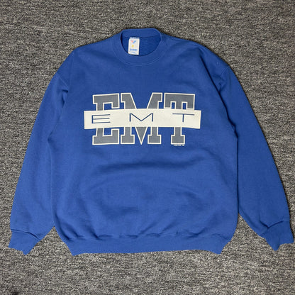 Vintage 1992 EMT Jostens Crewneck Sweatshirt XL Blue