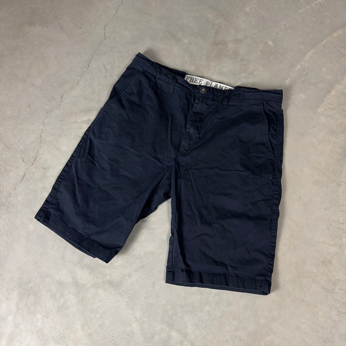 Free Planet Chino Shorts Mens 34 Navy Blue Cotton Stretch