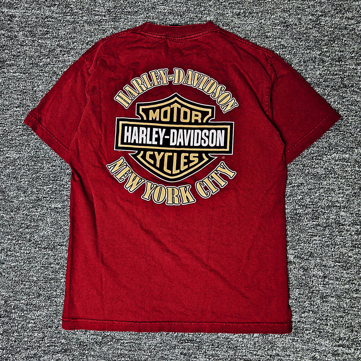 Harley Davidson New York City Eagle Tee Mens M Red Biker