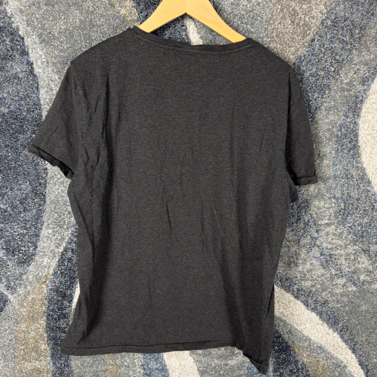 Polo Ralph Lauren V-Neck Tee Mens L Charcoal Grey Red Pony