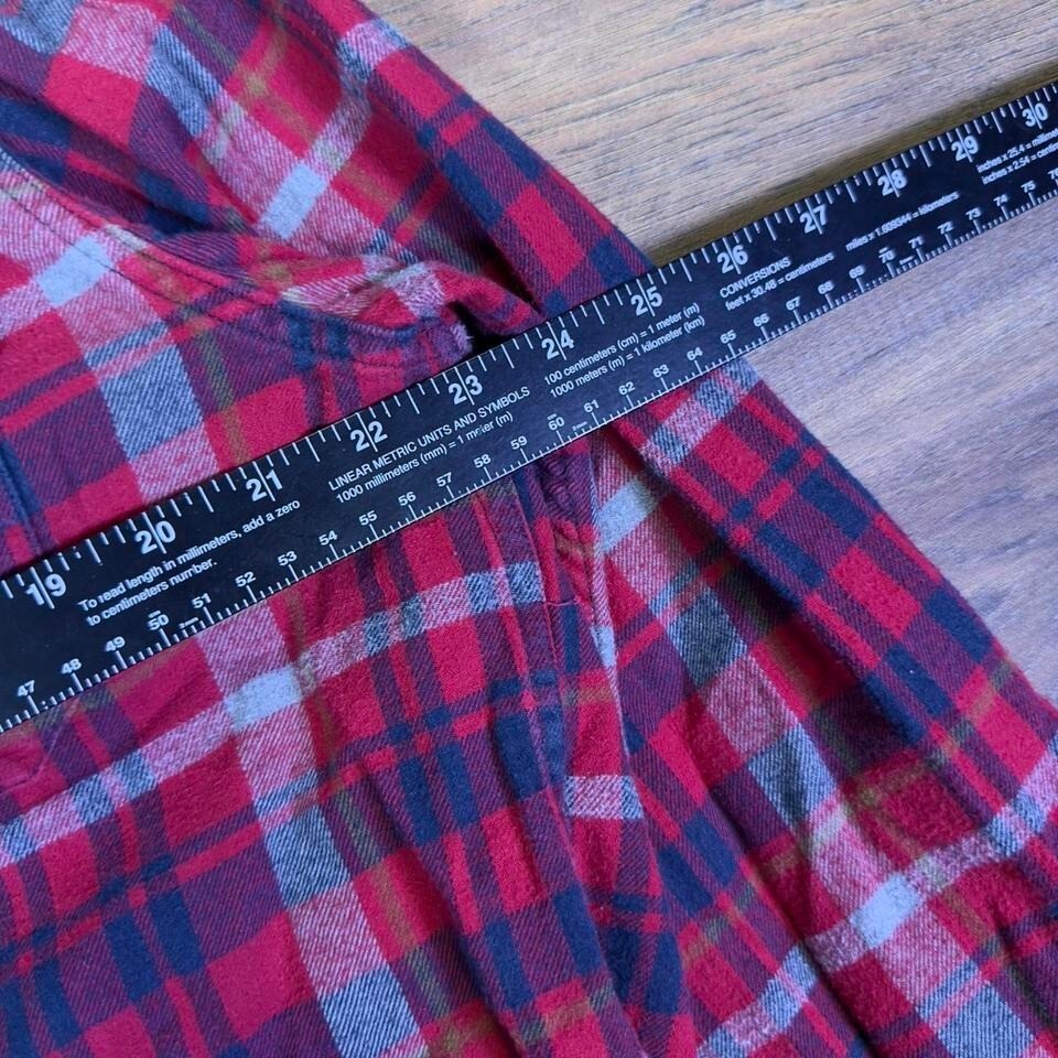 Eddie Bauer Red Plaid Flannel Shirt Men's XL
