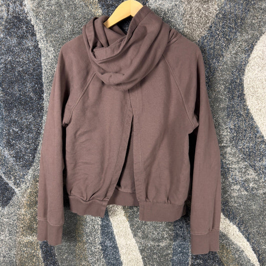 Athleta Split Back Pullover Hoodie Womens M Mauve Brown