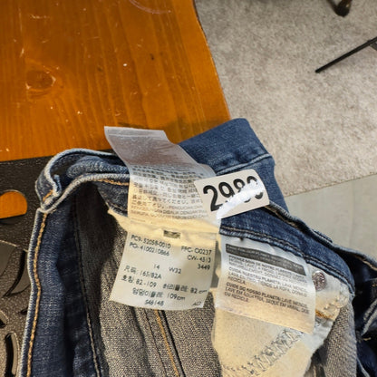 Levi's 505 Straight Leg Jeans Womens 14 W32 Blue Baggy