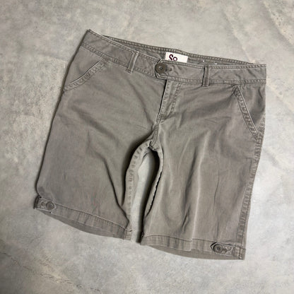 SO Stretch Chino Shorts Womens 15 Gray Taupe