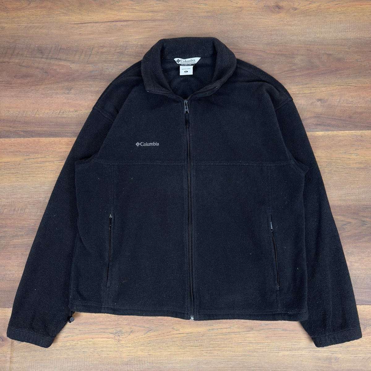 Columbia Mens XL Full Zip Fleece Jacket Black Relaxed Fit