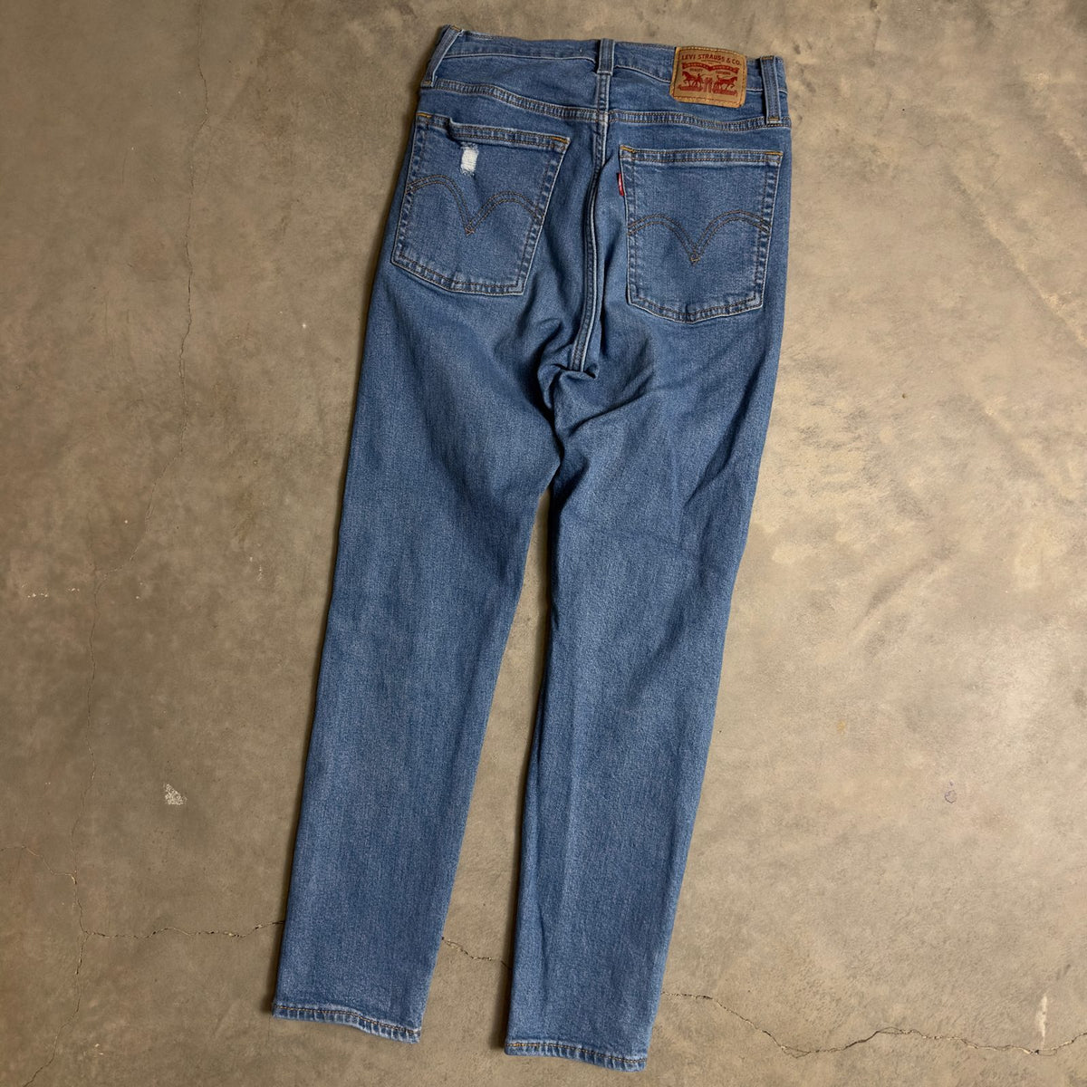 Levi's Wedgie Skinny Jeans Womens 27 Blue Distressed