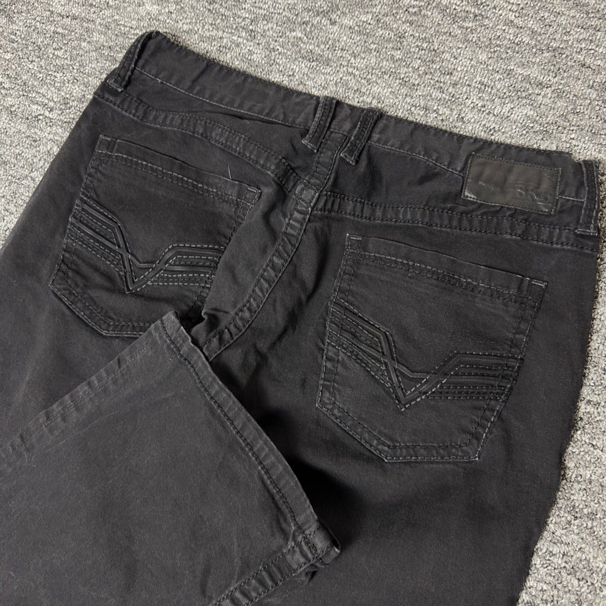 BKE Carter Mens Jeans 34S Black Wash Straight Classic Y2K