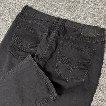BKE Carter Mens Jeans 34S Black Wash Straight Classic Y2K