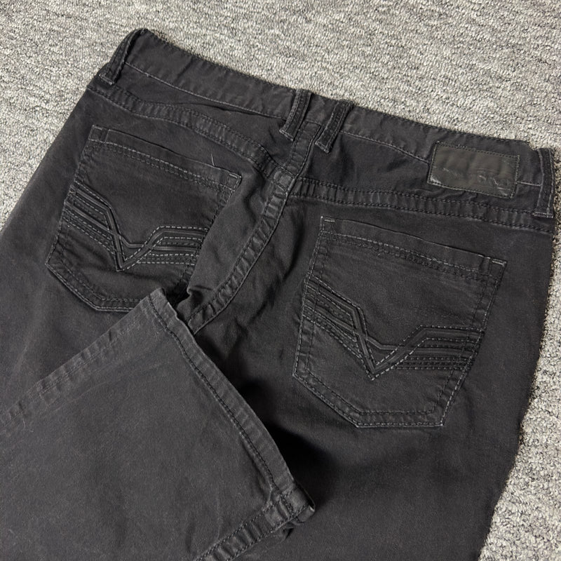BKE Carter Mens Jeans 34S Black Wash Straight Classic Y2K