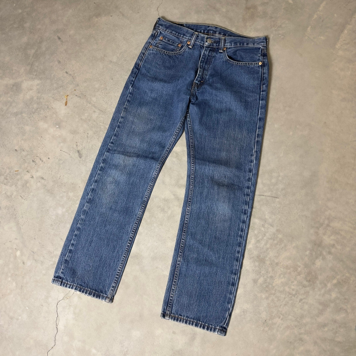 Levis 505 Regular Fit Straight Jeans Mens 32x30 Blue Baggy