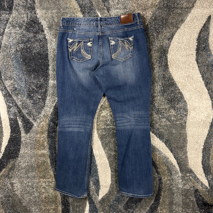 Maurices Womens Bootcut Jeans Medium Wash Embroidered 9/10