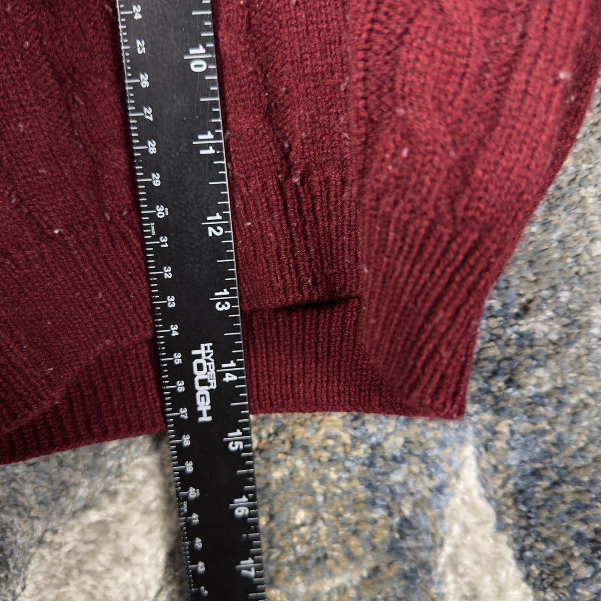 Vintage Cable Knit Sweater Girls 6 Burgundy Made in USA