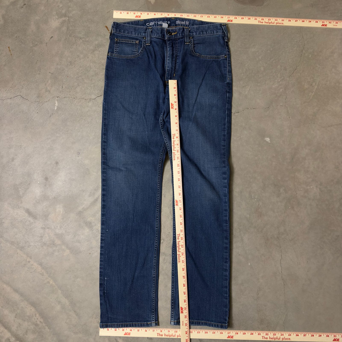 Carhartt Relaxed Fit Jeans Mens 33x32 Dark Wash Denim