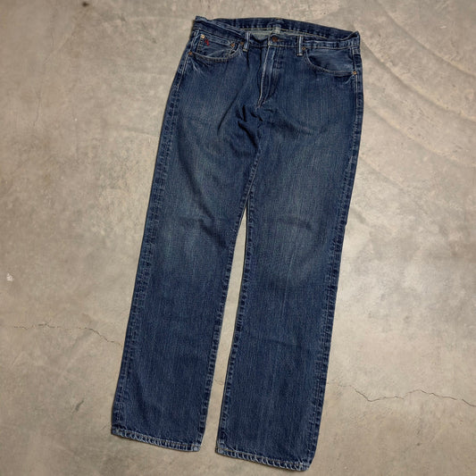 Polo Ralph Lauren Straight Leg Jeans Mens 34x34 Blue Classic Casual Baggy Denim