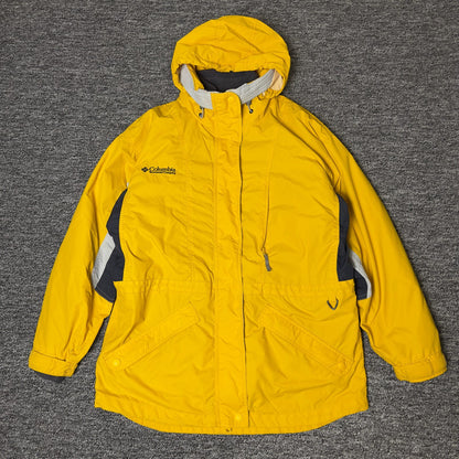 Columbia Interchange Hooded Jacket Womens M Yellow Gorpcore