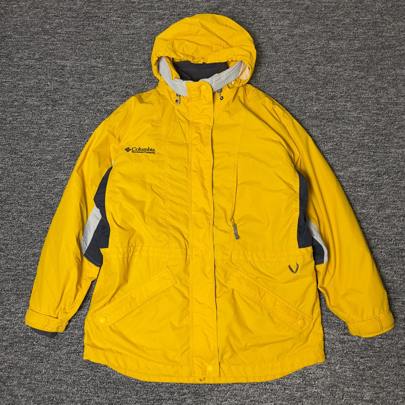 Columbia Interchange Hooded Jacket Womens M Yellow Gorpcore