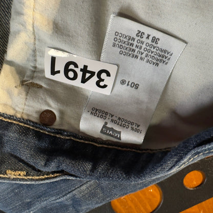 Vintage Y2K Levi's 501 Original Fit Jeans Mens 38x32 Blue Baggy