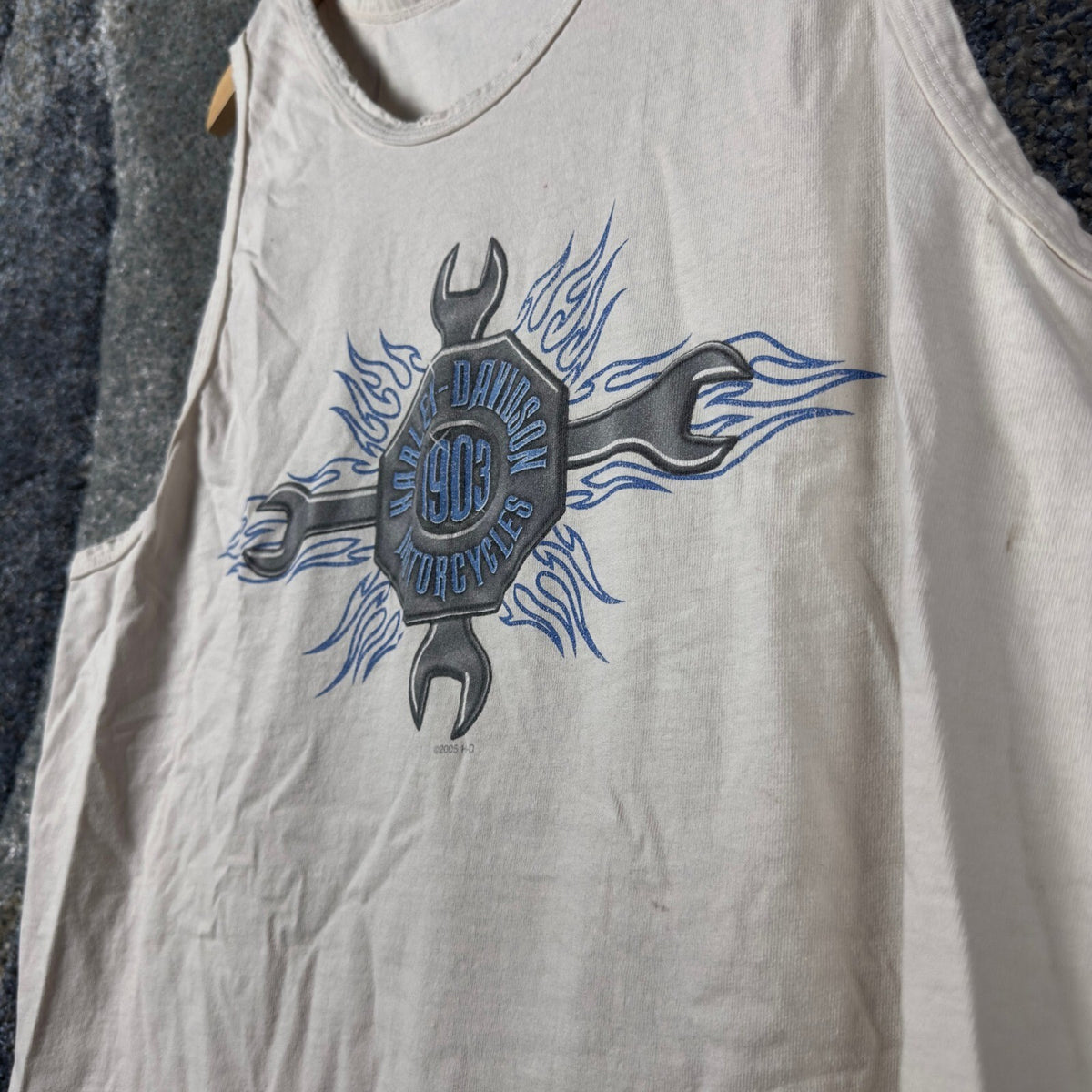 Vintage 2005 Harley Davidson Tank Top Mens XL Cream Miami