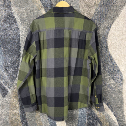 Hallstatt Buffalo Plaid Flannel Shirt Mens L Green Black