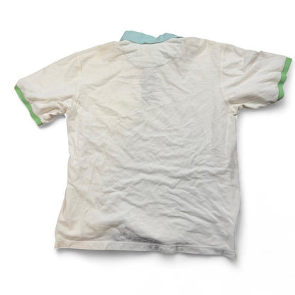 Scandia Woods Polo Men L White Cotton Colorblock Preppy