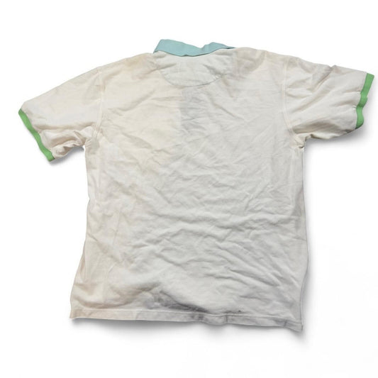Scandia Woods Polo Men L White Cotton Colorblock Preppy