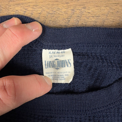 Vintage J.E. Morgan Mens XL Navy Blue Thermal Shirt