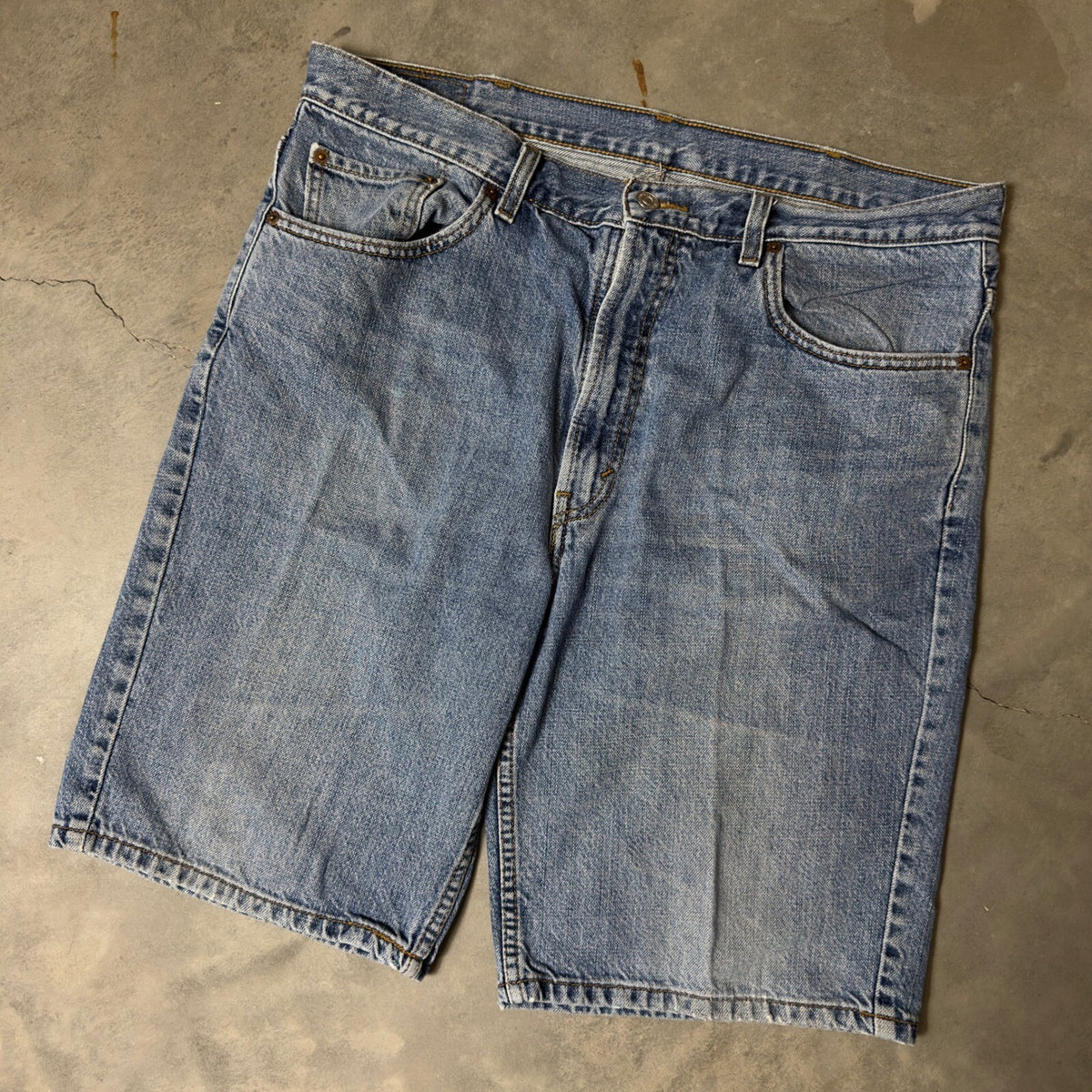 Vintage Levis 505 Regular Fit Denim Shorts Mens 38 Baggy